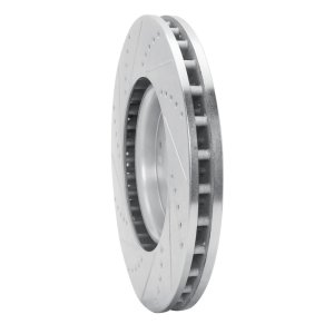 Mitsubishi Lancer Brake Rotor (1) - Front Right - R1 Concepts - Drilled & Slotted - Silver - `03-`06